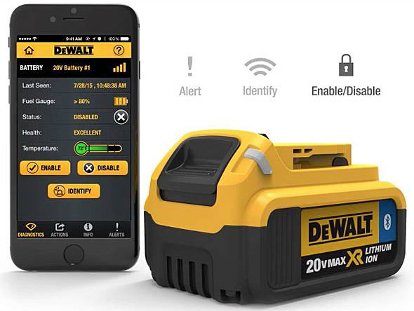 DeWalt Tool Connect battery and app