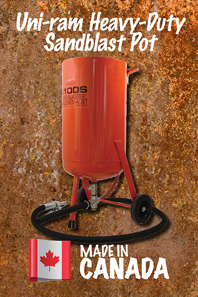 made in canada uni ram sandblast pot