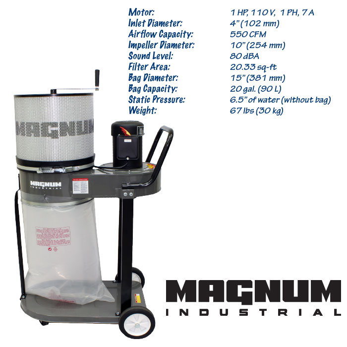 Magnum Industrial 1HP Dust Collector