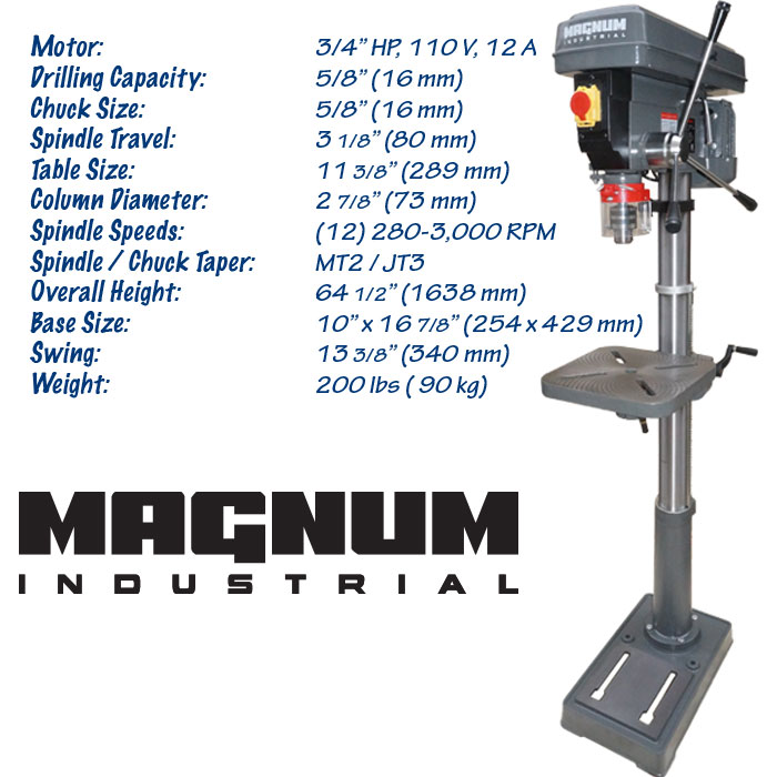 Magnum Industrial 17" drill press